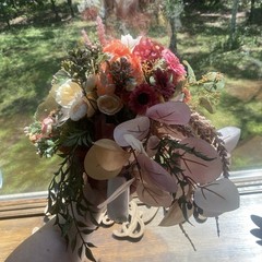 Bridal Wedding Large Bouquet Budget Friendly Faux Flowers White Pink Purple