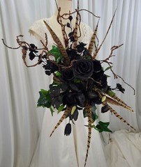 Dark as Night Goth Faux Silk Wedding Bouquet