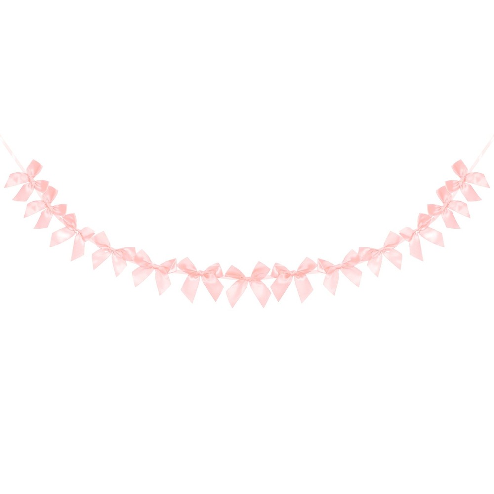 1 String of 13 PCS Light Pink Bow Garland Banner Decoration Party Bow