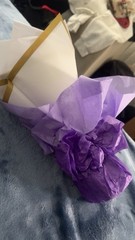 eternal ribbon flower roses bouquet ,purple , and a 7 count