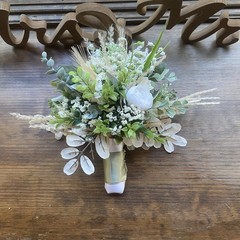 Beautiful Bridal Wedding Bouquet Lovely Budget Friendly Faux Florals White Green