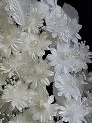 Wedding Floral Bundle Of 33 Pieces/white/Ivory/Iridescent/Picks/Stems/Flower/Lot