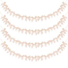 4 String of 13 PCS Champagne Bow Garland Banner Decoration Party Bow
