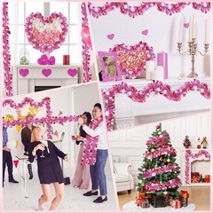 50FT Valentines Heart Tinsel Red Pink White Hearts, Hearts