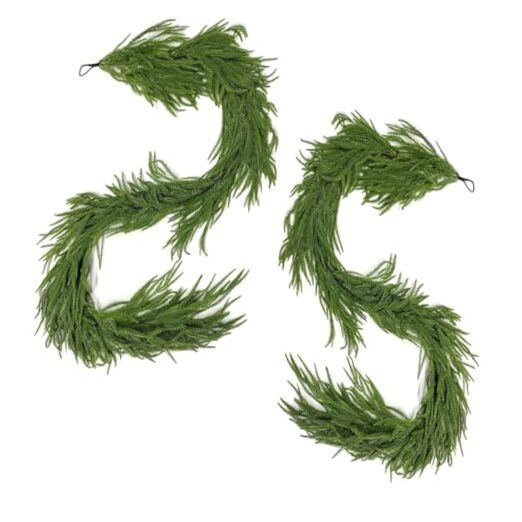 PCS Norfolk Pine Garland, Christmas Artificial Faux Greenery Garland Real 6FT 2