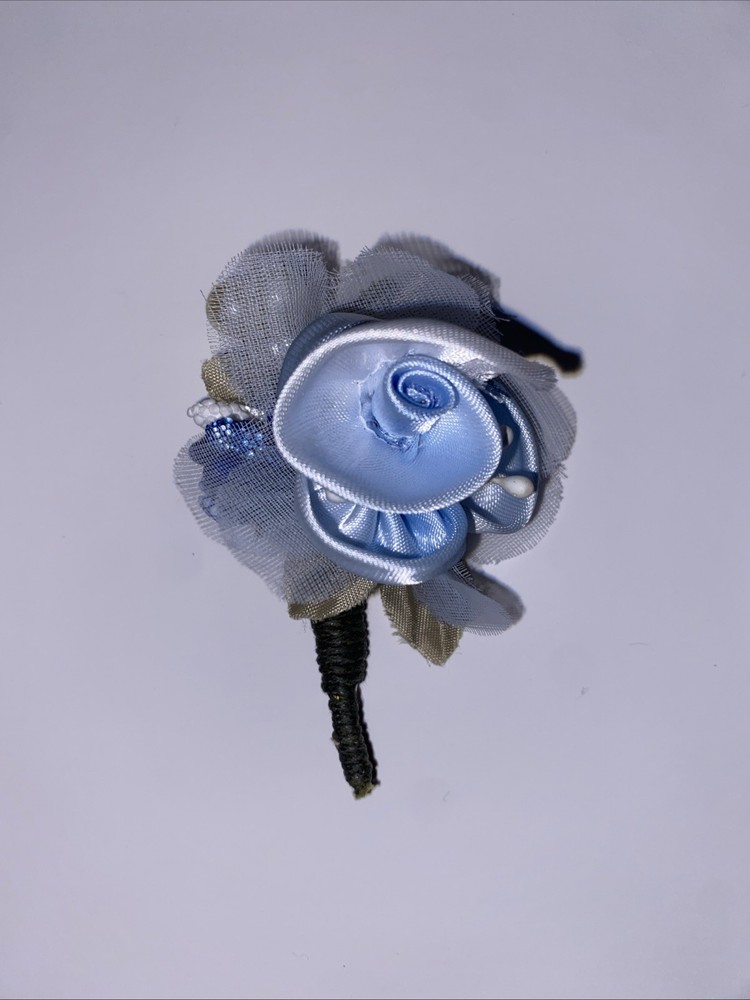 Boutonnière Light Blue Flower Pin Wedding Men’s Unisex Prom