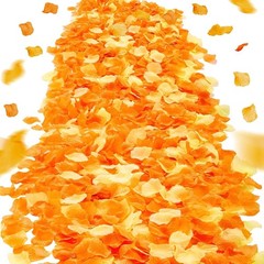 2000 Pcs Orange Yellow Rose Petal Wedding Decorations Fake Silk Rose Flower