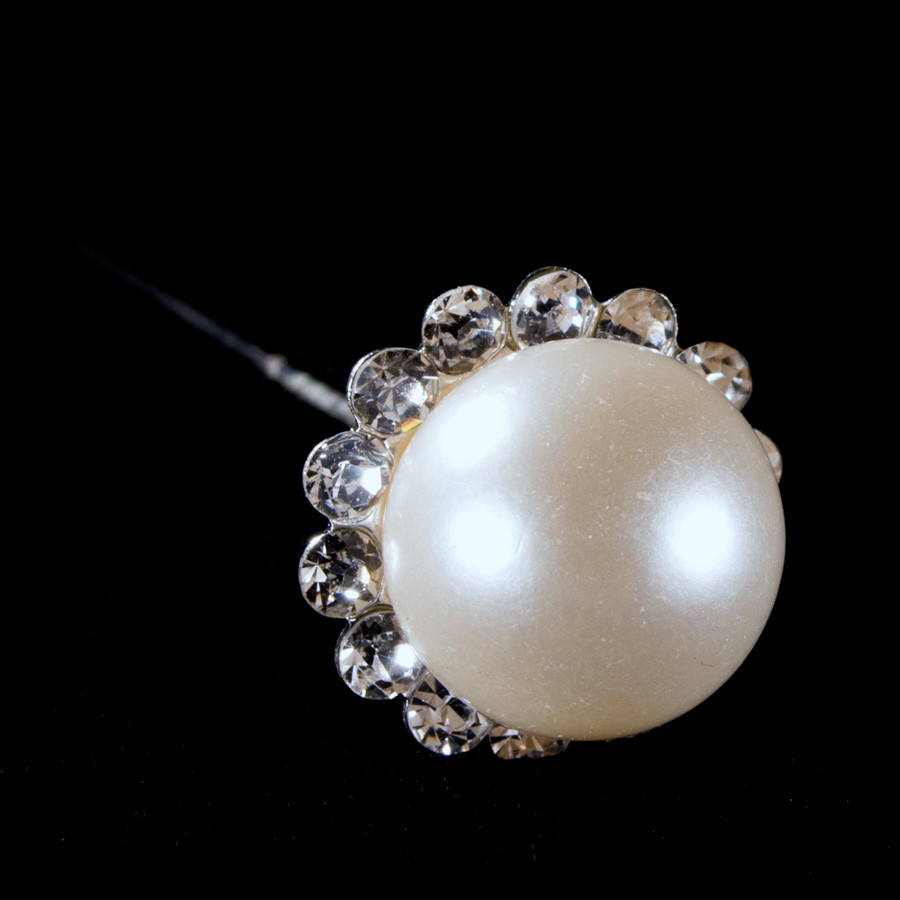 18-PACK BRIDAL CRYSTAL RHINESTONE & PEARL BOUQUET PICKS PINS