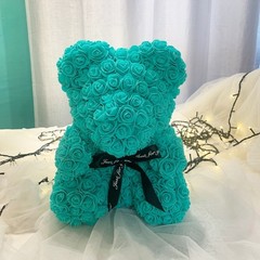 23*20*12CM Rose Bear Teddy Artificial Foam Flower Valentines Gift Wedding Decor