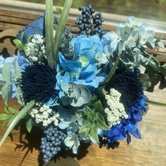 Bridal Wedding Bouquet Beautiful Budget Handmade Faux Flowers White Blue Green