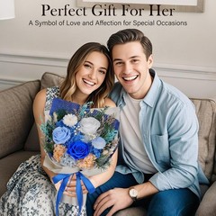 Preserved Flowers Bouquet – Forever for Delivery, Real Eternal Blue