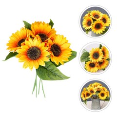 1 Bunch Wedding Bridal Bouquet Simulation Sunflower Bouquet Wedding Decoration