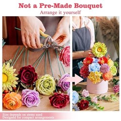 Artificial Flowers Combo Box, 38PCS Fake Flowers, Silk Flower Mix Multi Color
