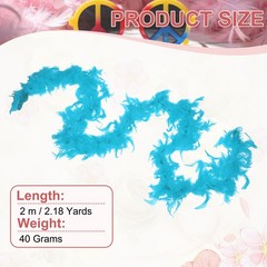40g 2 Yards Feather Boa, Costume Turkey Chandelle Feathers Boa Lake Blue