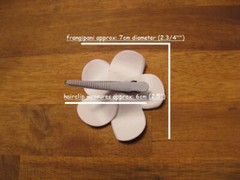 Frangipani Hairclips 7cm flower with matching color clips.