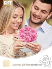 Beaulasting Long Lasting Preserved Roses in a Box Last a Year White Box, Pink