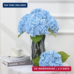 MARTINE MALL 3Pcs 21in Hydrangea Artificial Flowers, Latex Real Touch Hydrangeas