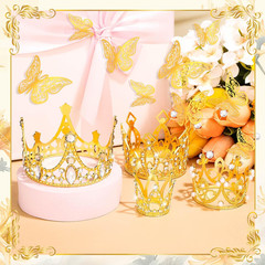 Gold Crowns for Flower Bouquets, Flower Bouquet Accessories Including 4 Pcs Bouq