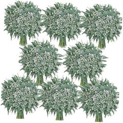 Pcs 7 Kinds Mixed Artificial Eucalyptus Greenery Stems Bulk, Baby Breath 360