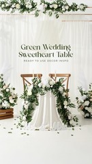 Ling’s Moment Flower Garland – 6FT Eucalyptus & Rose – Sweetheart Table Decor…