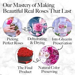 GLAMOUR BOUTIQUE 16 Flower Forever Heart Shape Box, Eternal Preserved Roses Gift