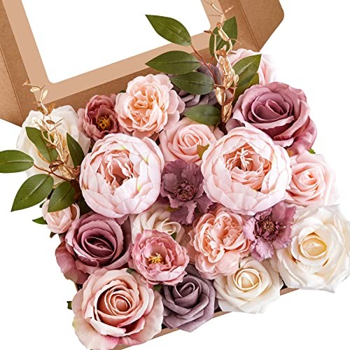 Artificial Flowers Pink Wedding Cake Flowers, Fake 1 Box A Abby Dusty Pink