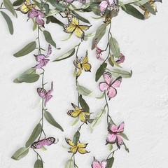 3 pcs Assorted Faux Butterfly Flower 6 ft Artificial 6 feet,