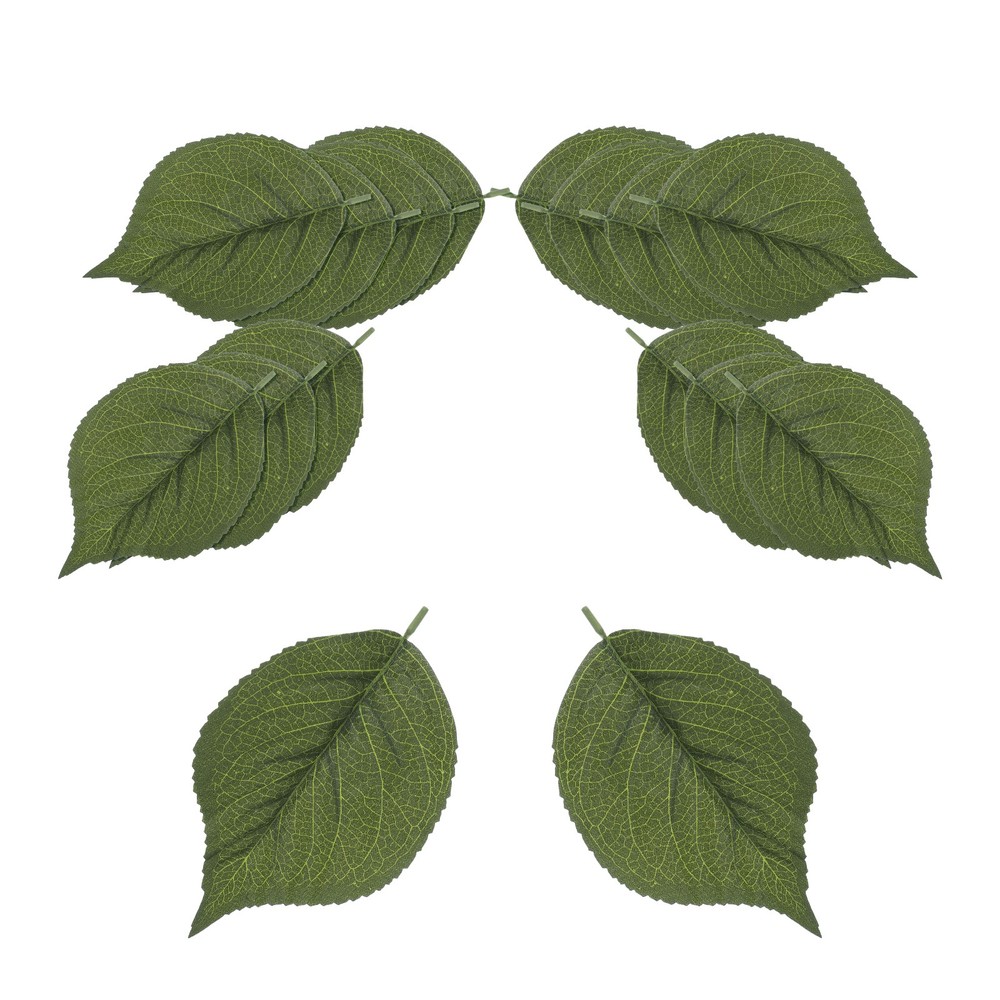 Hydrangea Fake Leaves 50 Pcs Artificial Plants Greenery Decorations