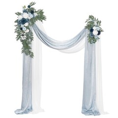Ling’s Moment White Blue Blush Artificial Wedding Arch Flowers Kit Pack of 4,…