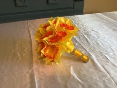 Yellow and orange silk Daffodil bouquet
