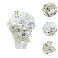 Wedding Bouquet for Bride Artificial Flowers Elegant Romantic Bridesmaids Fake