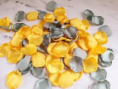 Dusty Sage rose petals Sunflower Yellow wedding decor Western Rustic Proposal