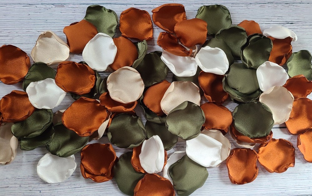 100 Rose Petals Terracotta Wedding Decor Olive Beige Flower Petals Aisle Decor