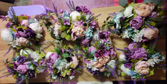 Wedding Flowers Floral for Table Wall Post Handmade Purple Lavender Peony Rose