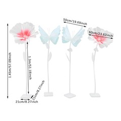 Artificial Giant Flowers+butterflys Stands Decoration For Wedding Birthday Party