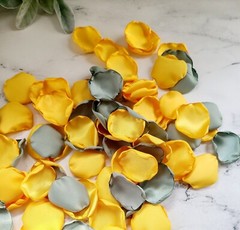 Dusty Sage rose petals Sunflower Yellow wedding decor Western Rustic Proposal