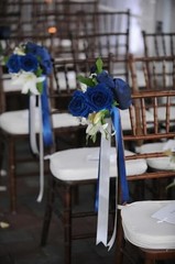Blue Artificial Roses 16pcs Velvet Royal Blue Roses Silk 3.94″ Royal Blue