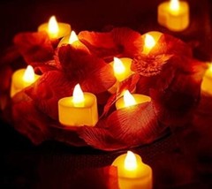70 Packs Heart Shape Tealights With 2000+ Pieces Silk Rose Fake Petals