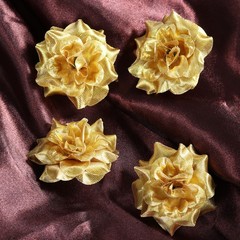 50Pcs Reusable Golden Artificial Rose Flowers for Wedding Table Decoration