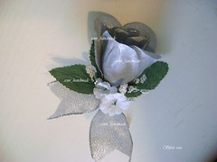 Silver~Rose Bud~Open Rose Pin Boutonniere~Pin corsage~Wrist corsage~Wedding~Prom