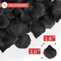 1000 Realistic Black Artificial Rose Petals for Romantic Weddings and Events