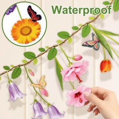 Ghegicu 2PCS Flower Banner Reusable Wildflower Garland Floral for Spring Pink