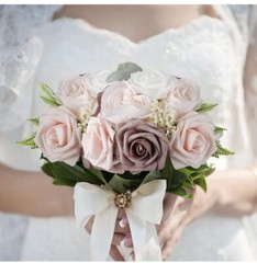 Artificial Flower 20 PCS Mixed Color Roses for DIY Wedding Bouquets Centerpiece