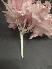1970s Vintage Silk Wedding Bouquet or Throwaway, Satin Rose, Stephanotis, Pearls