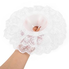 2Pcs Durable White Lace Bouquet Collars Bridal Flower Handles for Wedding DIY