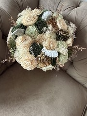 Sola Wood Artificial Wooden Wedding bouquets/flowers. Boutonnières-Amazon