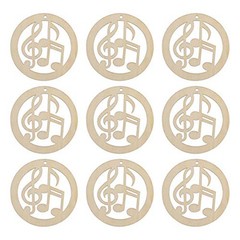 20pcs Music Notes Shaped Wood DIY Craft Cutouts Musical Notes Unfinished Wood
