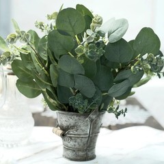 Green 14 Stems 12″ Artificial Eucalyptus Faux Leaves Sprays Party Decorations
