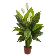 42” Spathiphyllum Artificial (Real Touch) Silk Plants Green