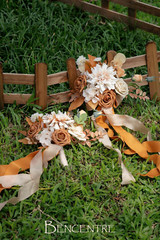 Set of 6 Terracotta Boho Bridesmaid Bouquets for Weddings & Anniversaries